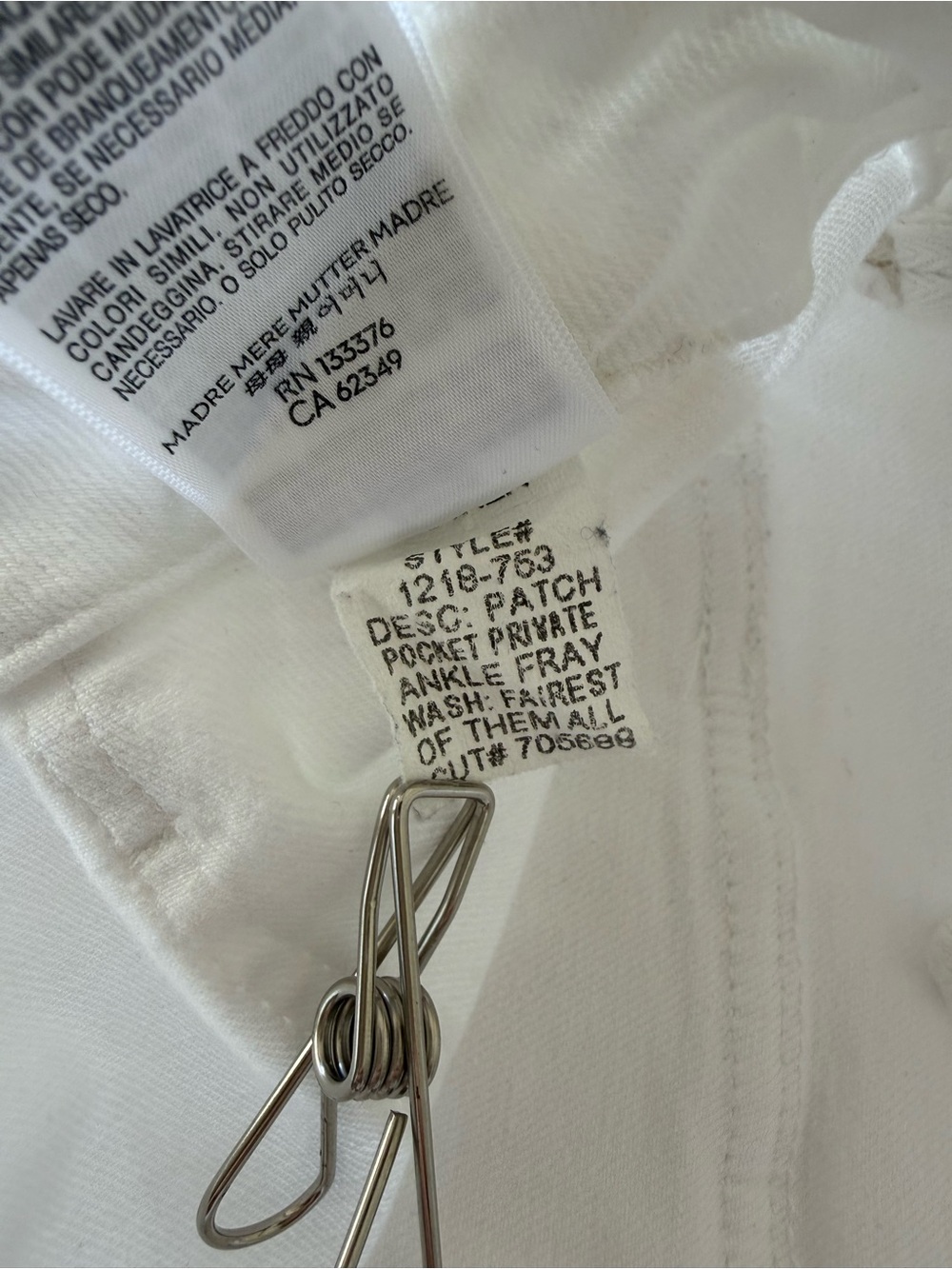Mother The Private Ankle Fray Jeans White High Rise Patch Pocket Size 25 - Picture 7 of 14